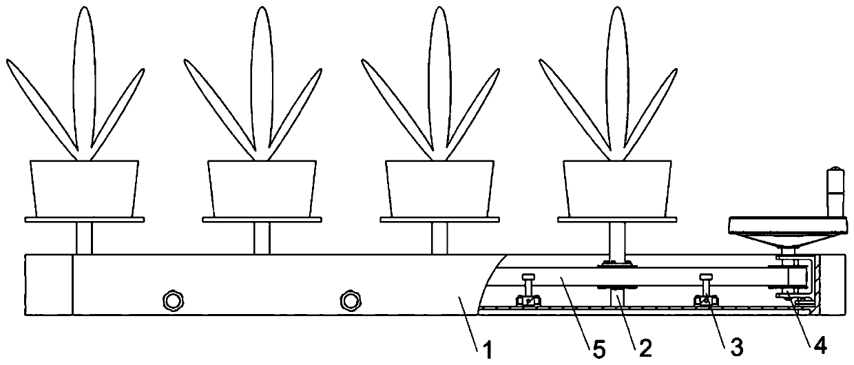 Horizontal flowerpot rotary support