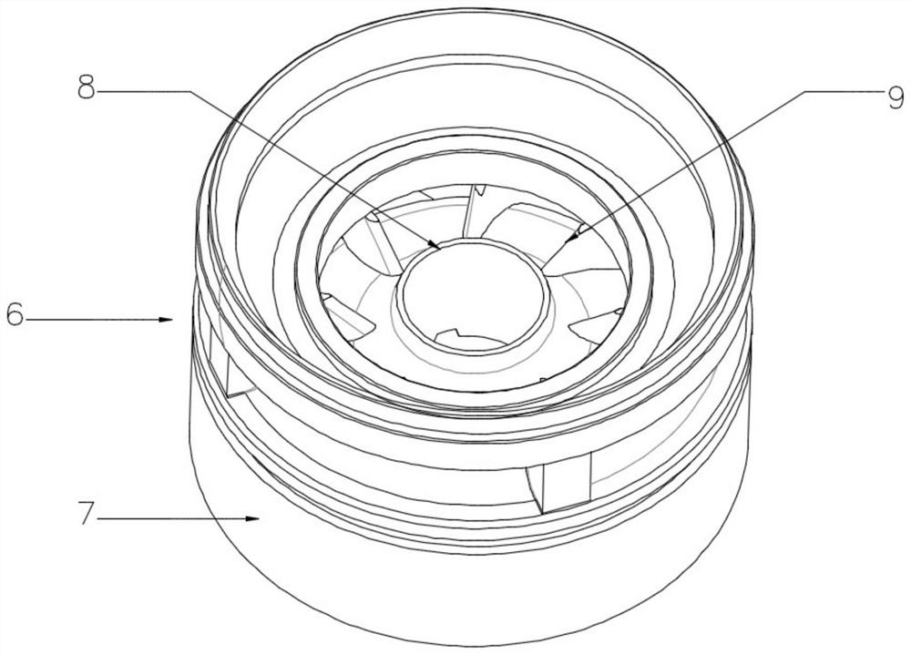 A wide-width and high-efficiency vane guide wheel suitable for 387 series submersible electric pumps