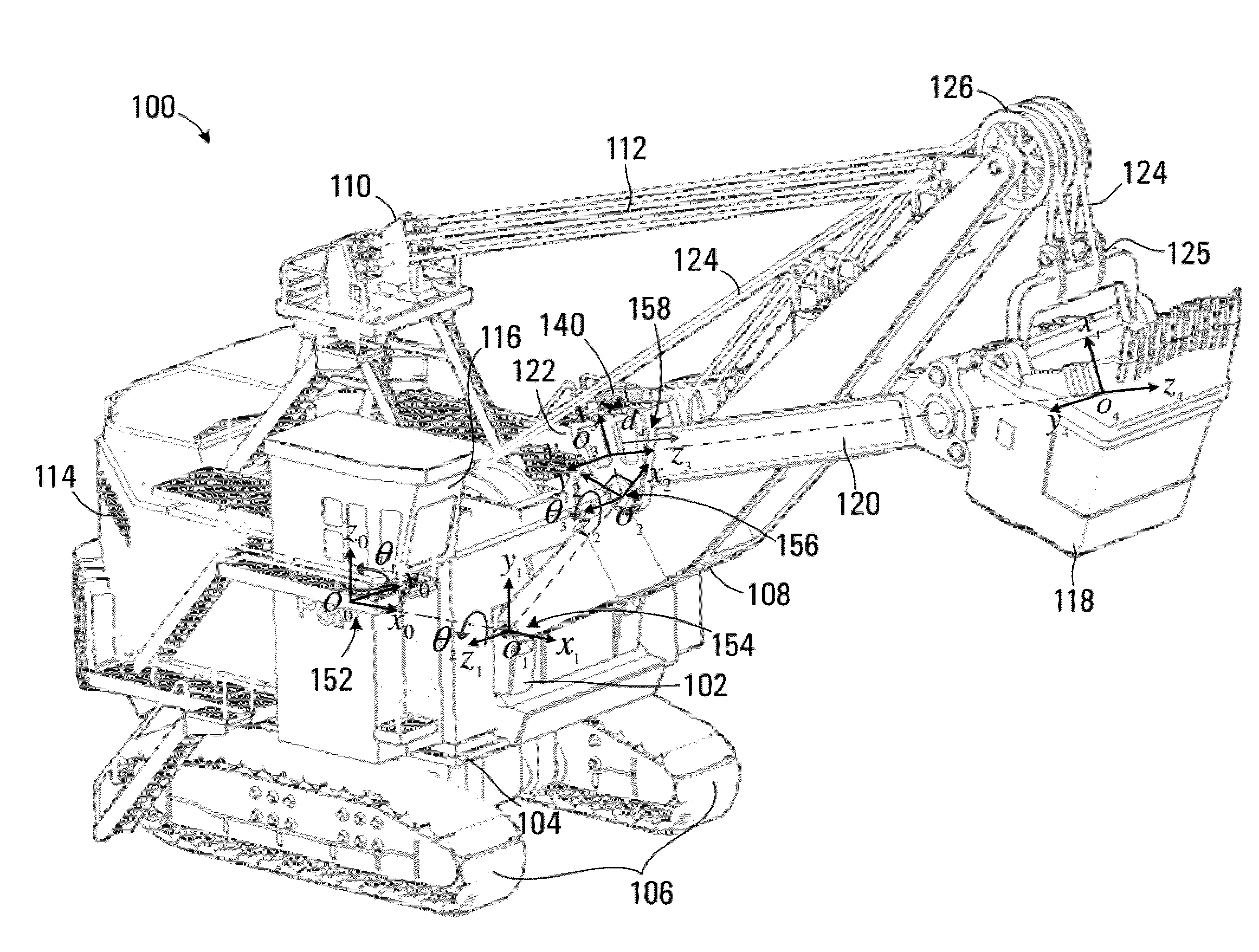 Method and apparatus for determining a spatial positioning of loading equipment