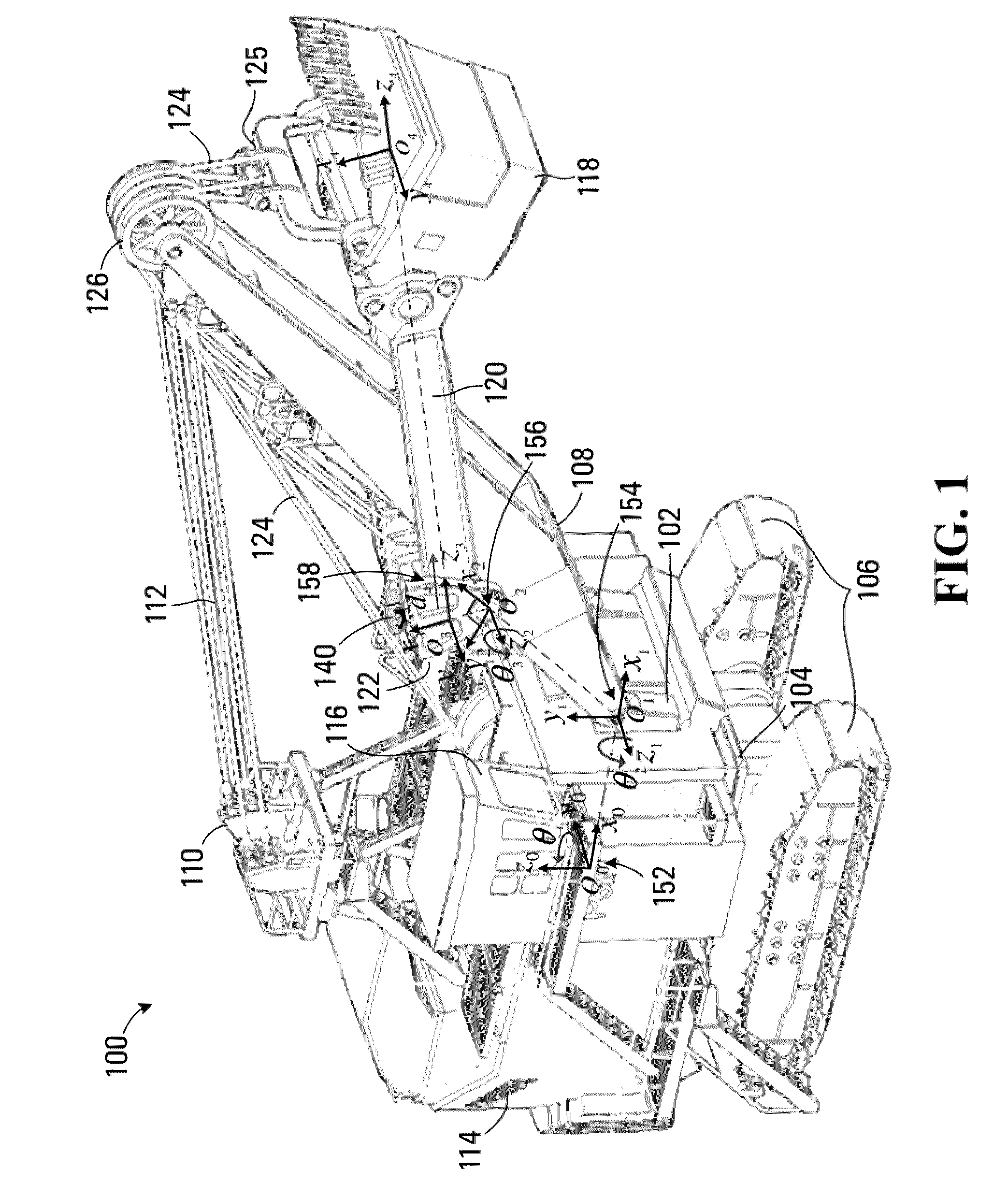 Method and apparatus for determining a spatial positioning of loading equipment