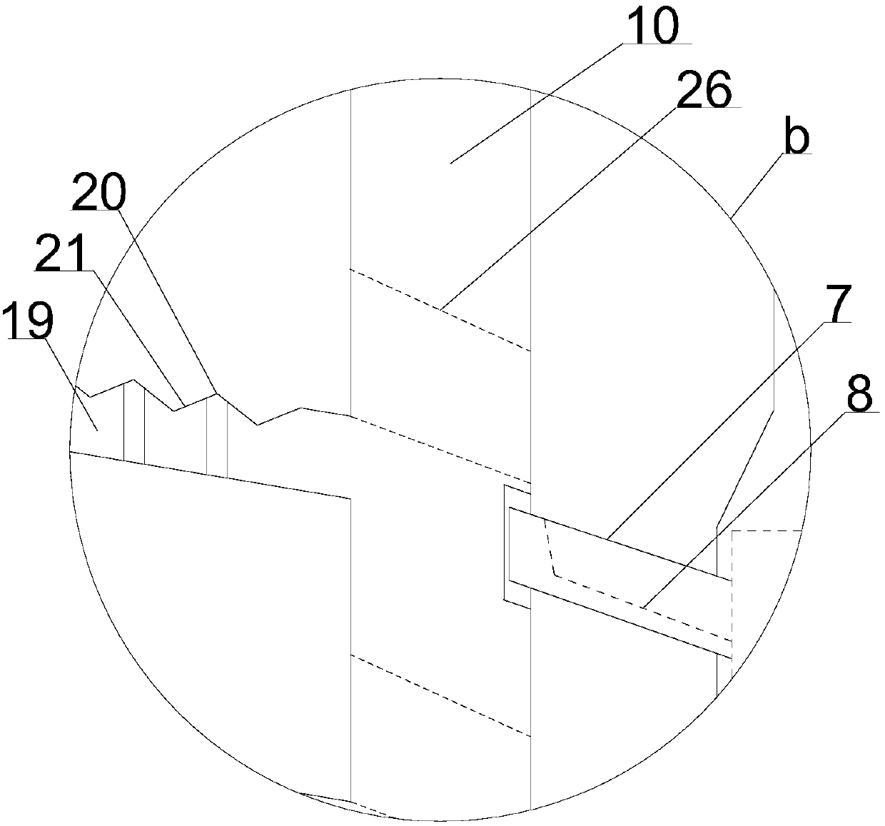 Quick drying and discharging device for feed granulation