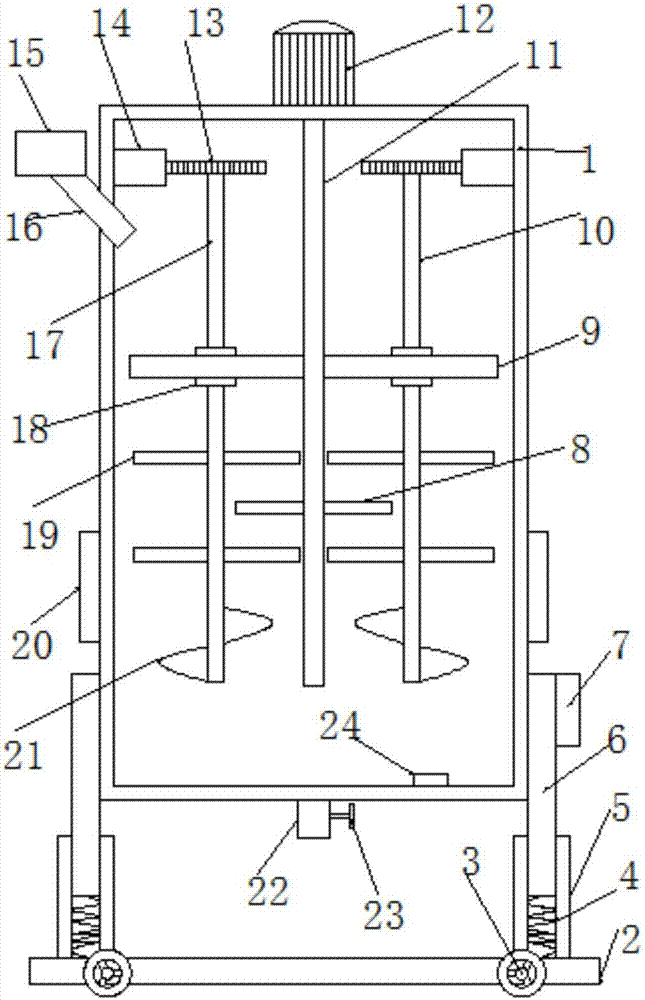 Efficient three-shaft reaction kettle