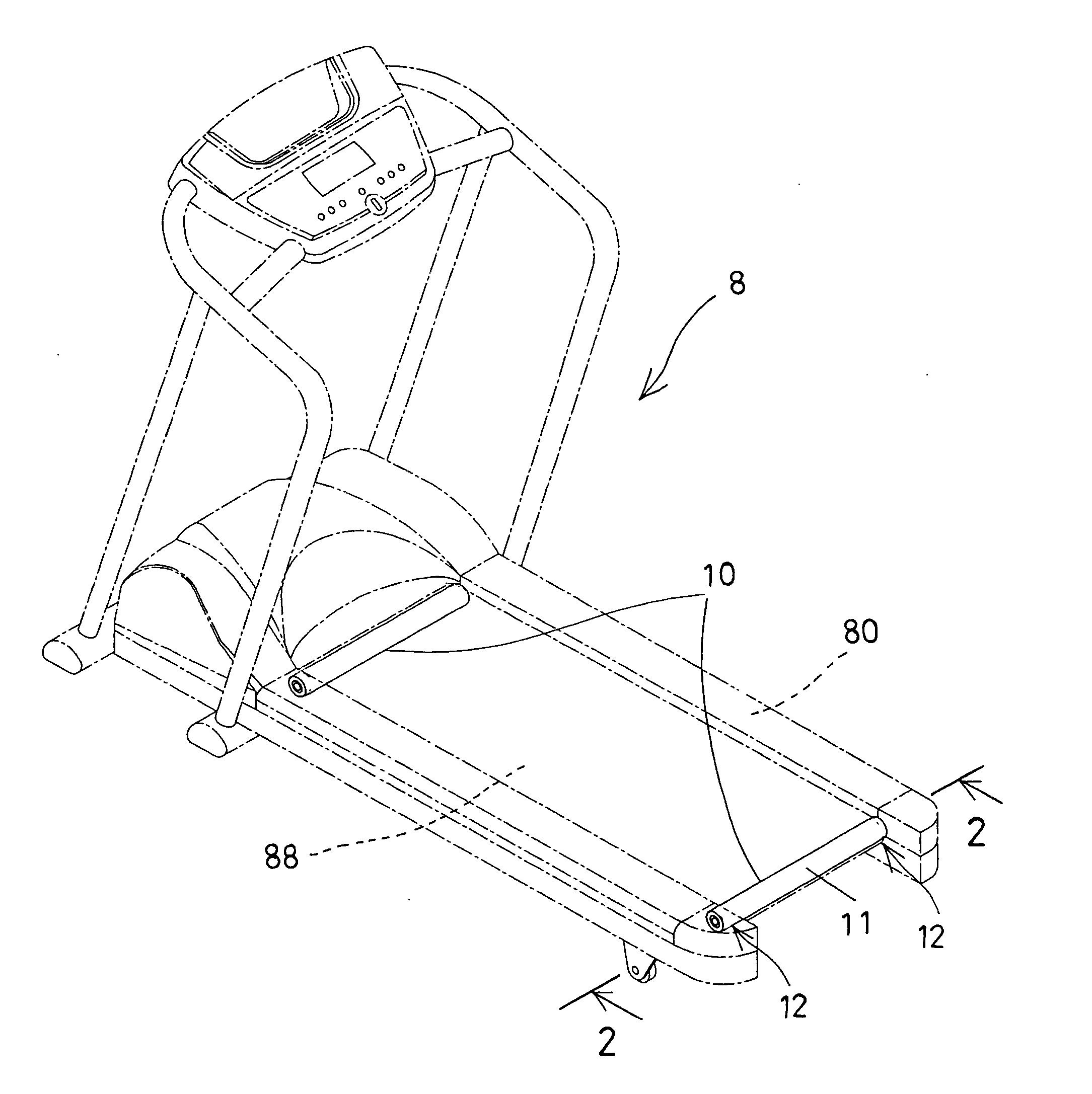 Treadmill roller device having bearing