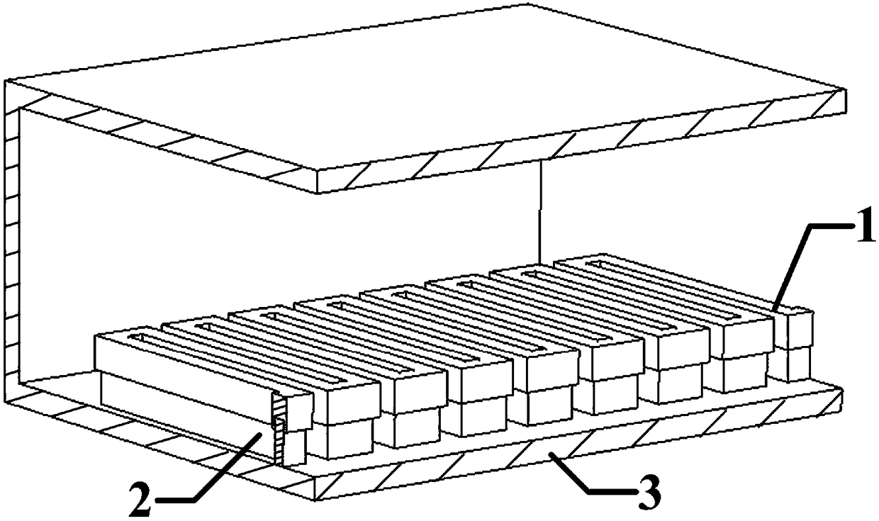 A medium-embedded meander metal ribbon high-frequency structure