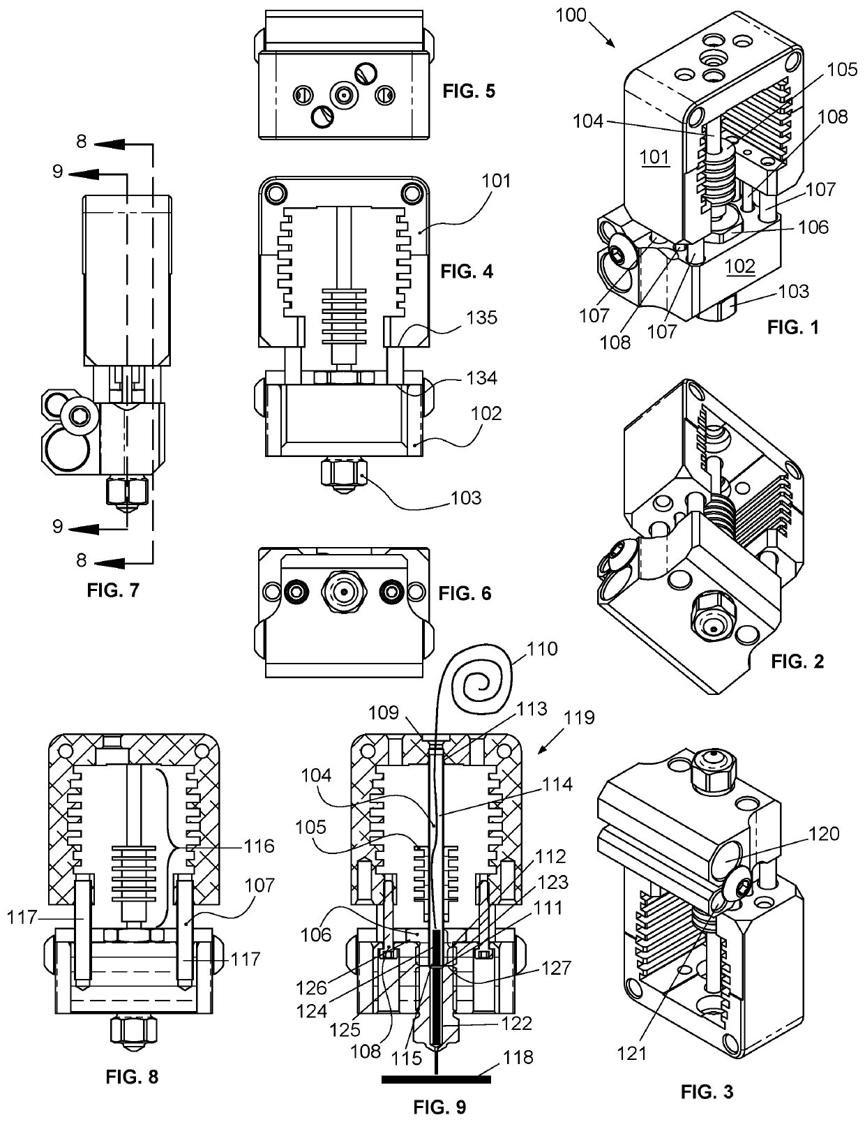 Adaptable high-performance extrusion head for fused filament fabrication systems