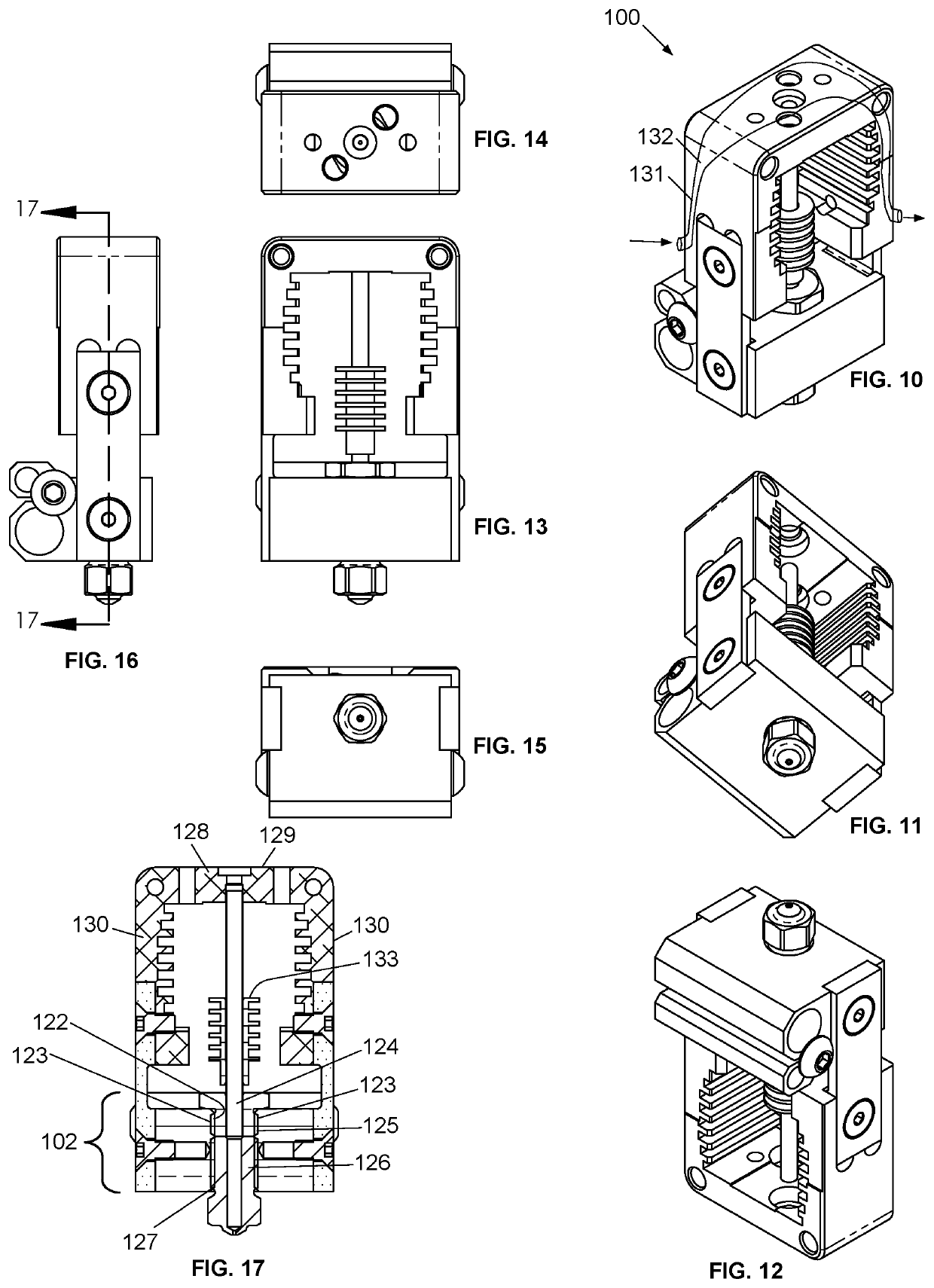 Adaptable high-performance extrusion head for fused filament fabrication systems