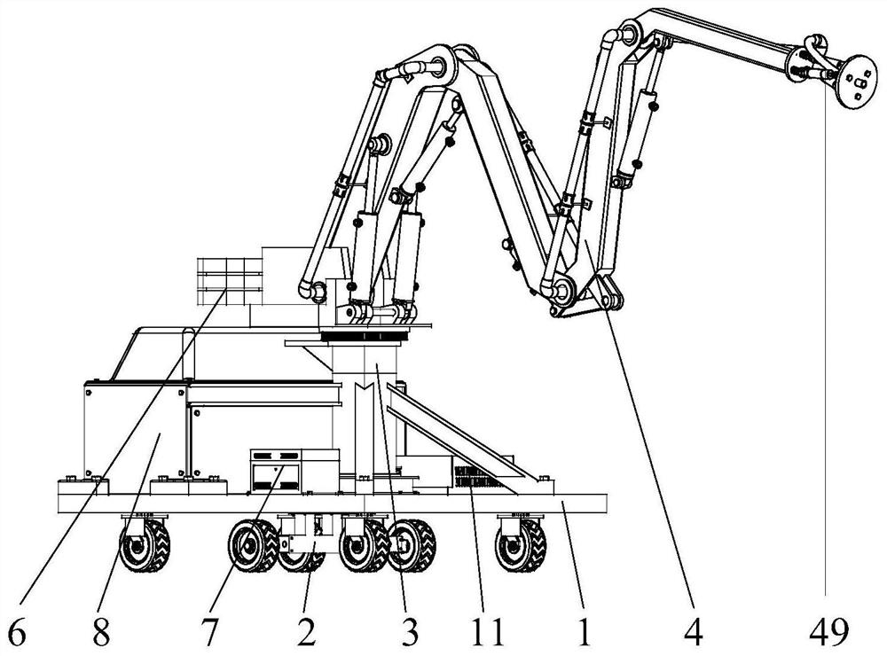 A control method of a mobile concrete automatic pouring machine