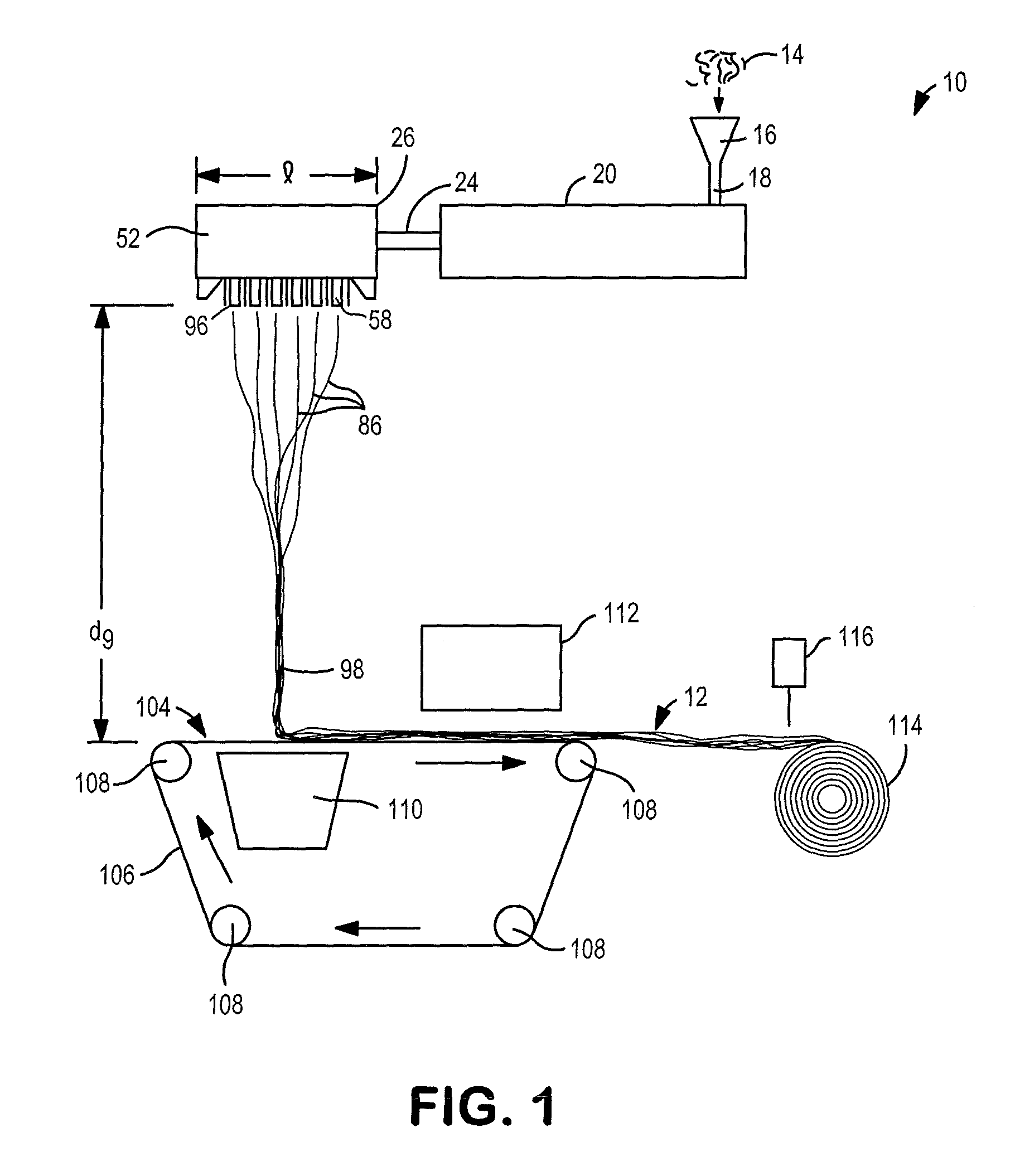 Apparatus for forming a non-woven web