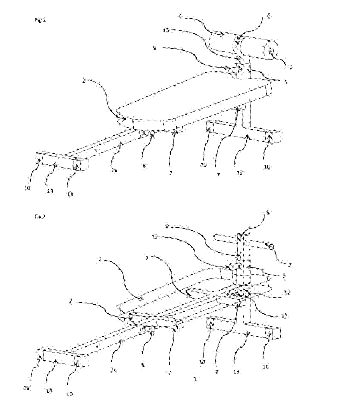 Exercise equipment for the performance of hamstring eccentric and concentric exercises