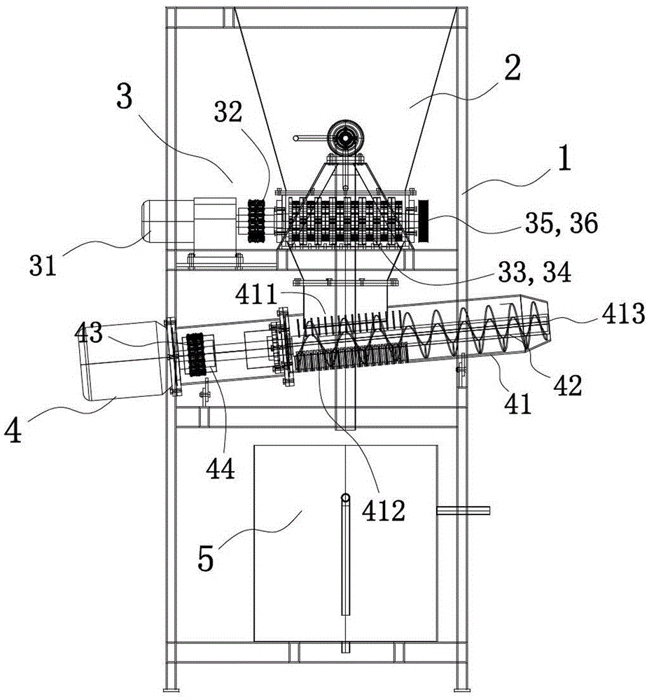 Dynamic anti-blockage pre-treatment dehydration device for kitchen waste