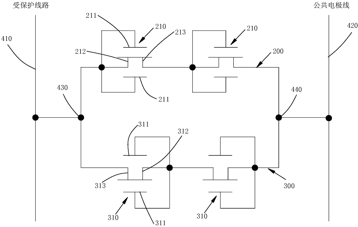 Electrostatic discharge unit, array substrate and liquid crystal display panel