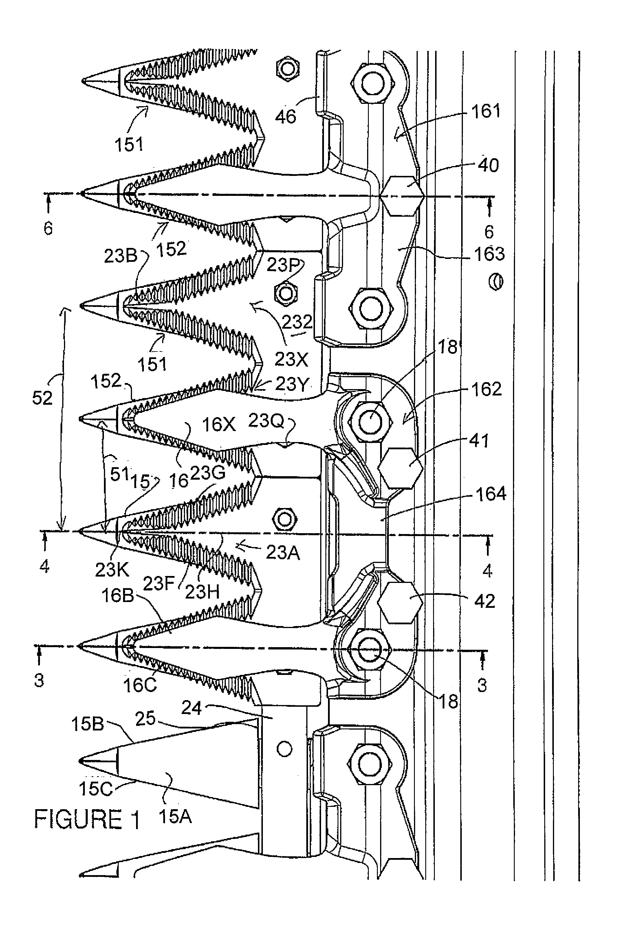 Sickle Cutter System with Blades Moving Across Wider Guard Fingers