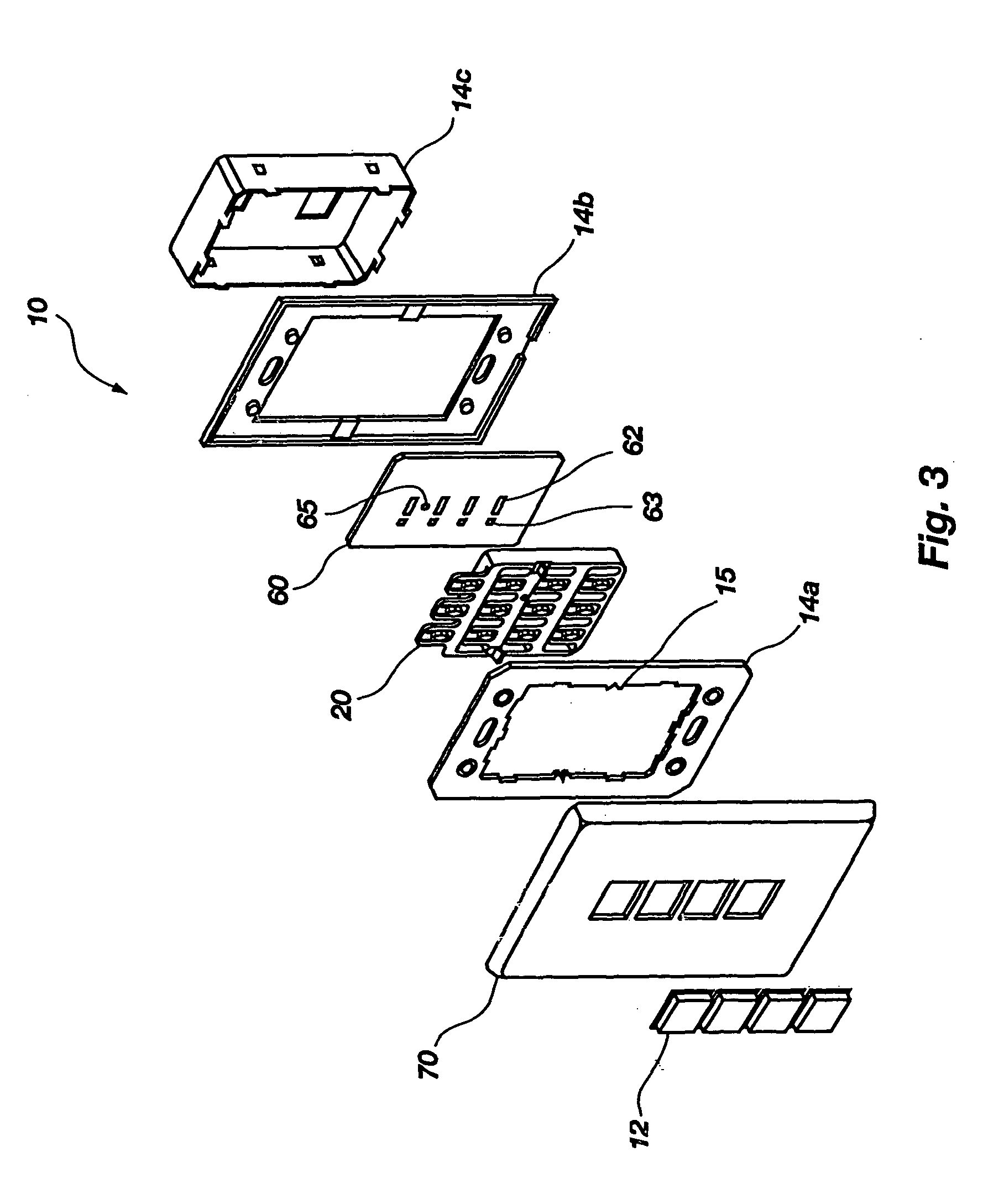 Button assembly with status indicator and programmable backlighting