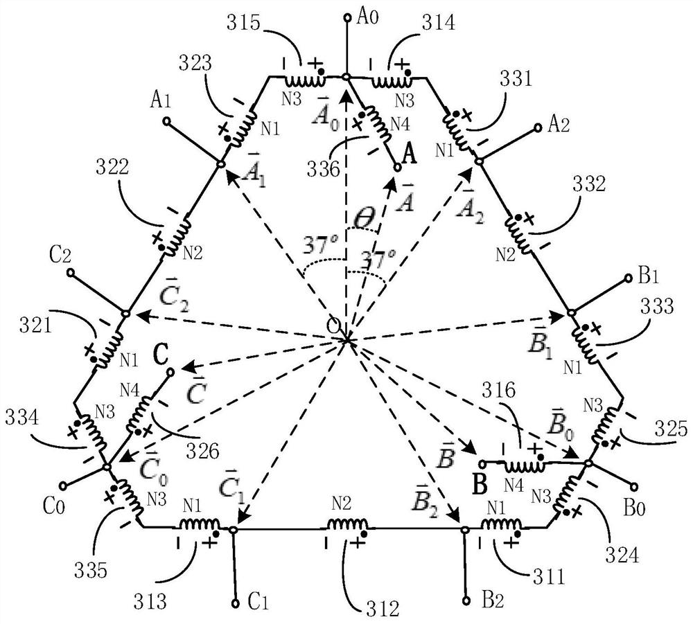 Multiphase autotransformer and rectifier system