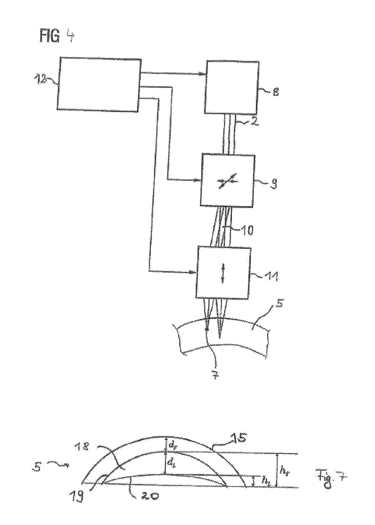 Device for surgically correcting ametropia of an eye and method for creating control data therefor