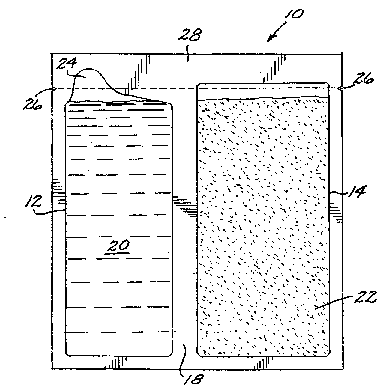 Dual-chamber package for preparing alginate impression paste