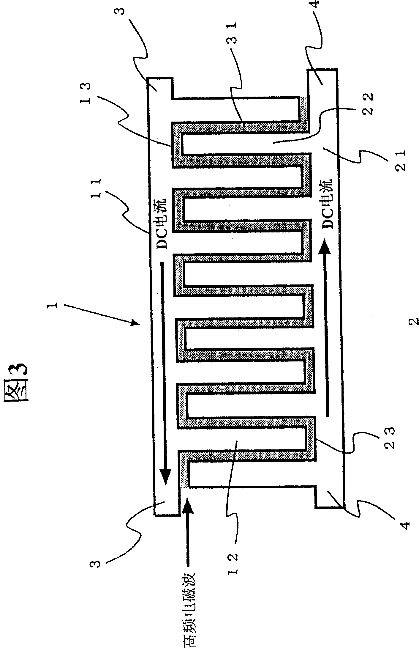 Parallel flat platc line-type element and circuit substrate