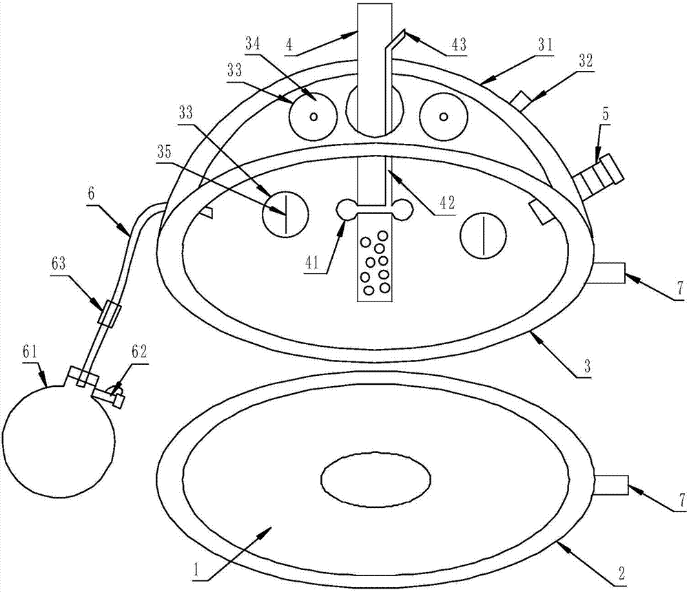 Operating method of intestinal canal double-cavity stoma airbag-type closed combination nursing device