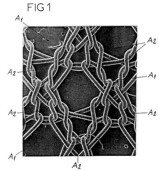 Isoelastic prosthetic filet stitch fabric