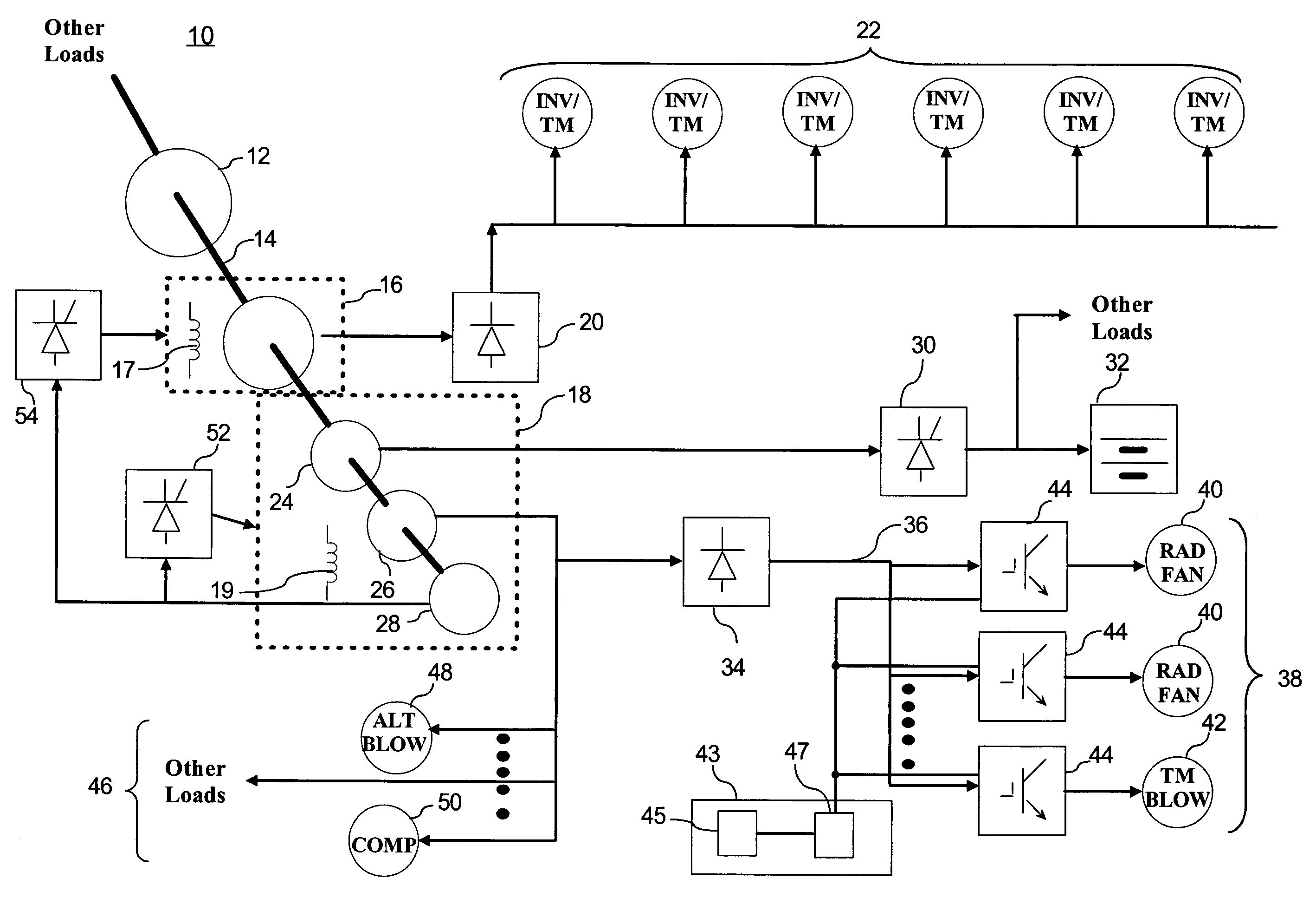 Locomotive auxiliary power system