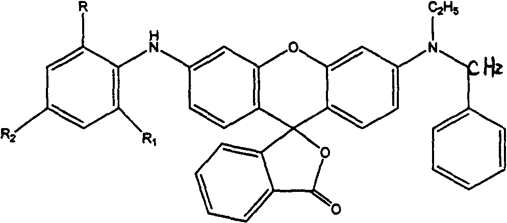 Fluorine type heat sensitive dye for heat sensitive recording materials