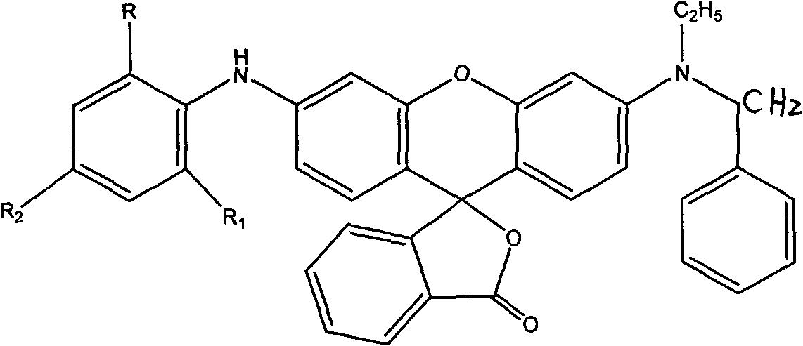 Fluorine type heat sensitive dye for heat sensitive recording materials