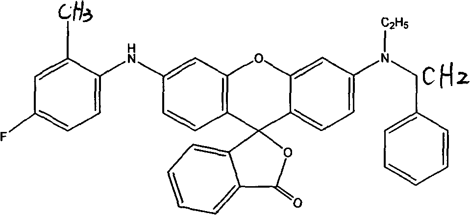 Fluorine type heat sensitive dye for heat sensitive recording materials