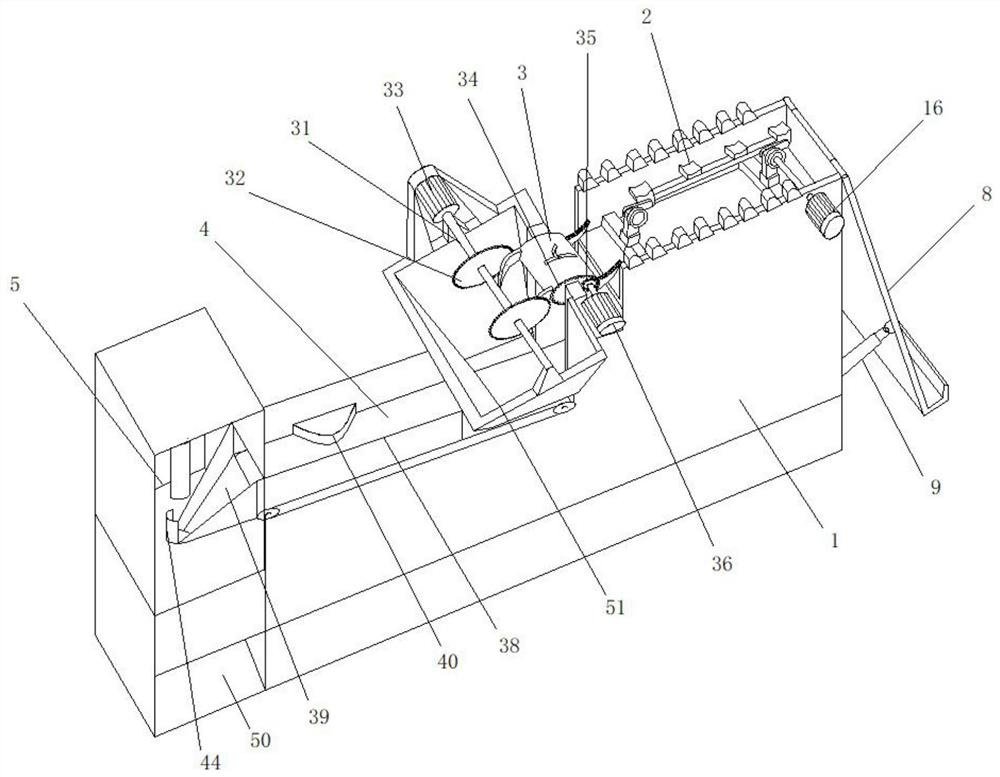 Progressive feeding and automatic clamping combined wood sawing and splitting device