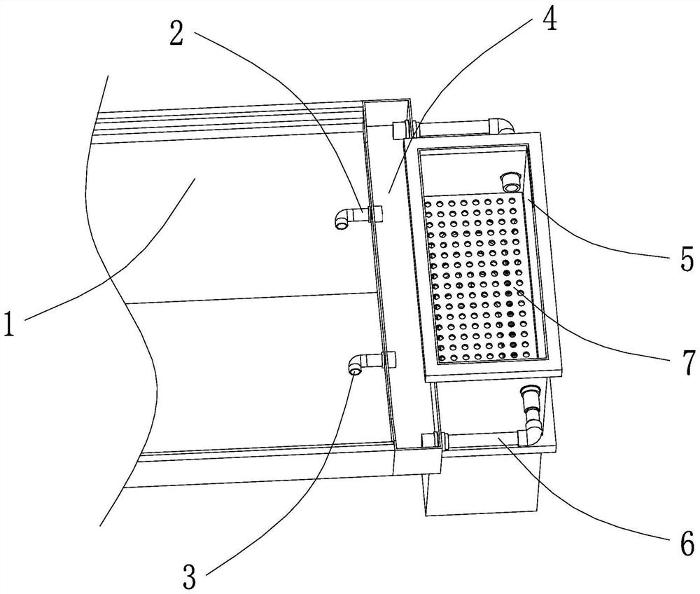 Trough type water culture device with water draining and residue filtering mechanism