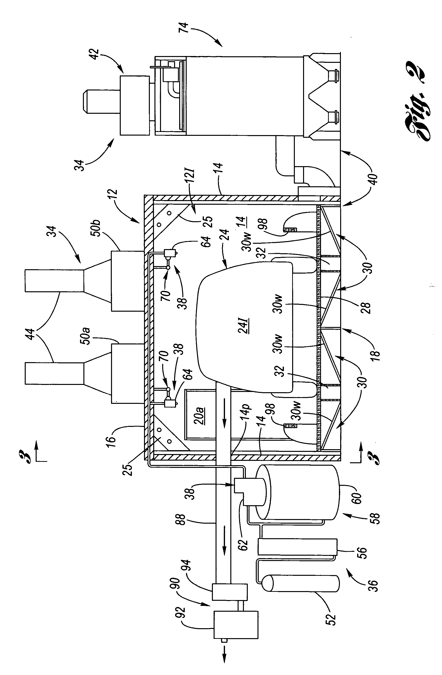 Dust testing facility for motor vehicles