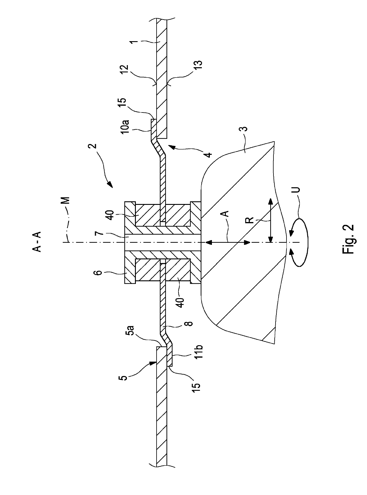 Securing device for a decoupling device on a shielding part, decoupling device having the securing device, and shielding part having the decoupling device