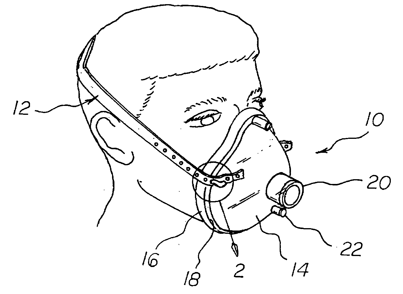 Respiratory face mask and headstrap assembly