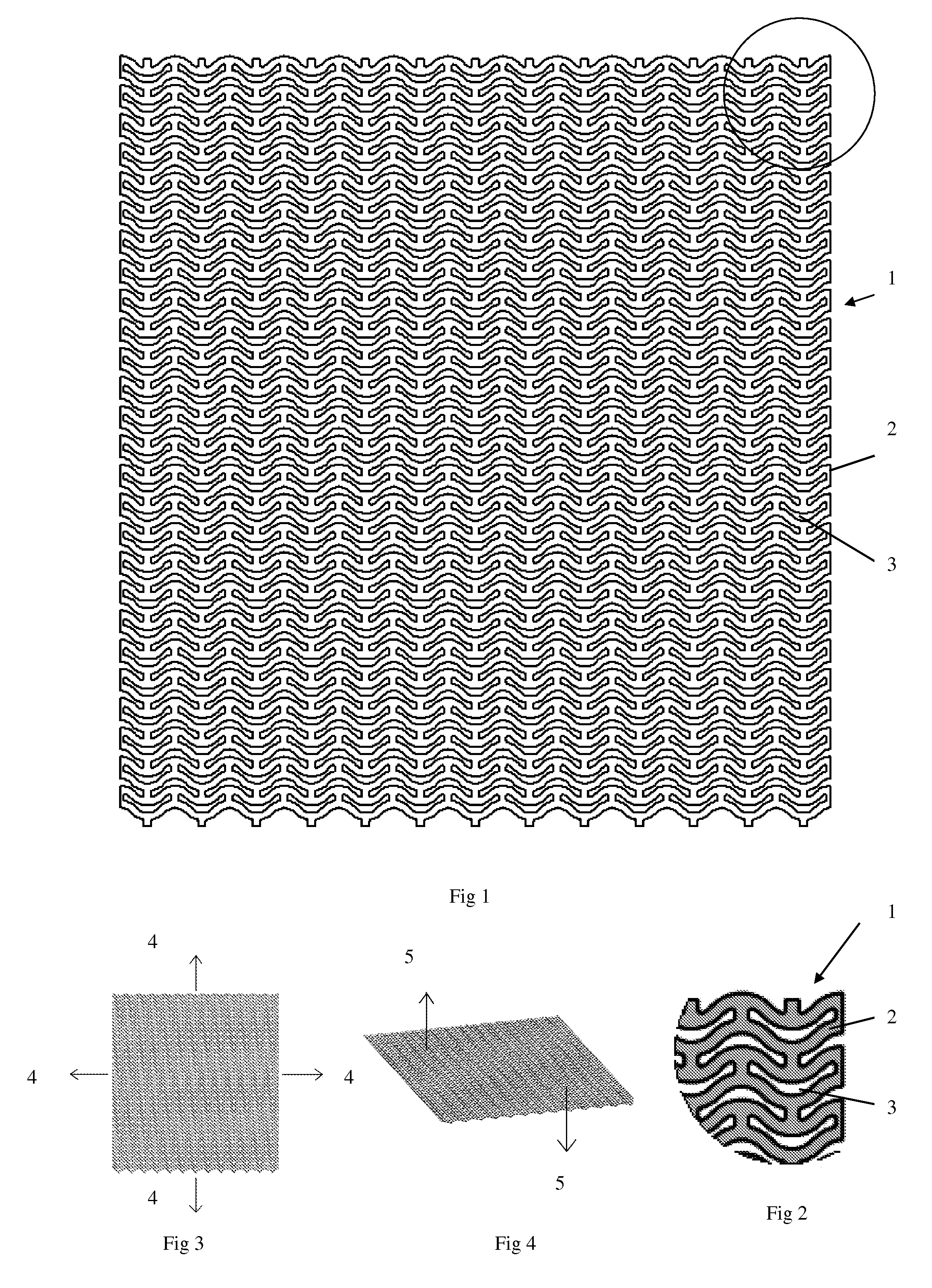 3D ductile and perforated retaining sheet