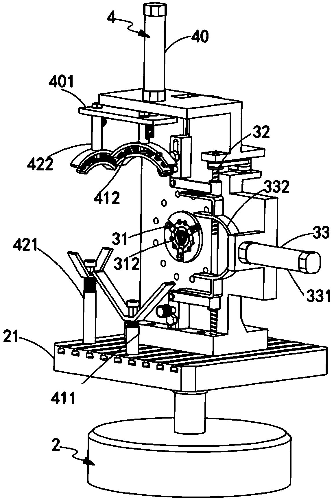 Fourth-axis rotary indexing processing device for special processing center of valve body