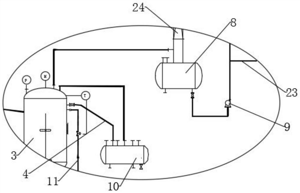 Continuous kettle type 2, 6-methyl ethyl phenyl-methylenimine production device and method