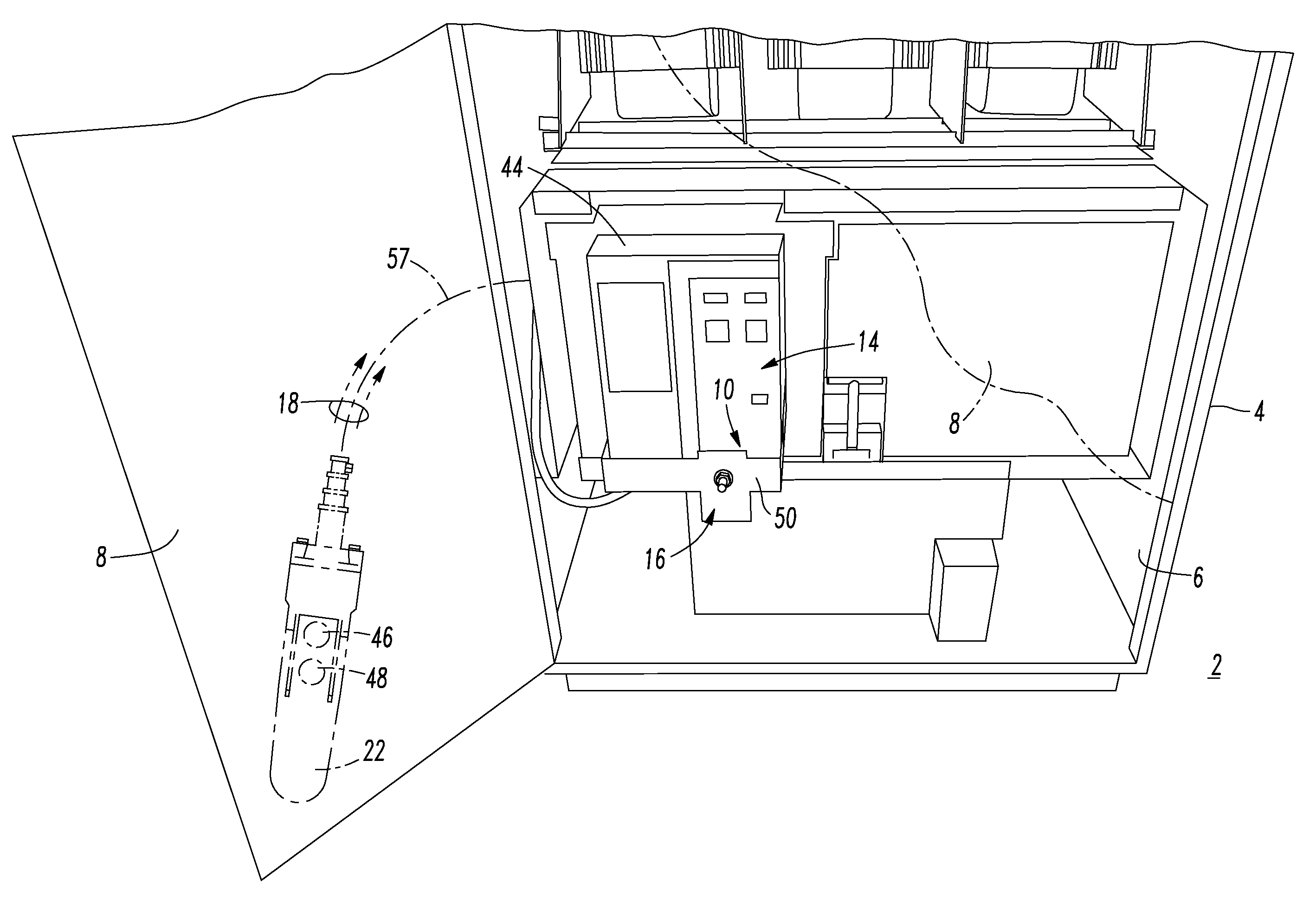 System, network protector enclosure, and automatic racking system