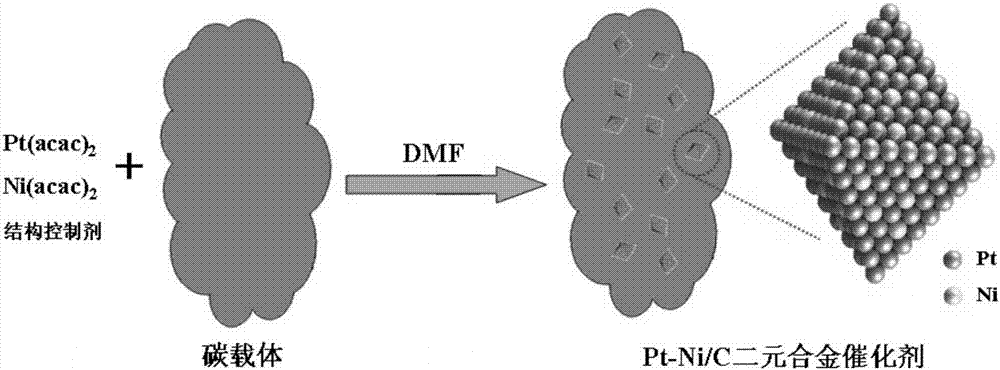 Pt-based octahedral nanocrystal cathode catalyst used for vehicle-mounted fuel cell and preparation method for cathode catalyst