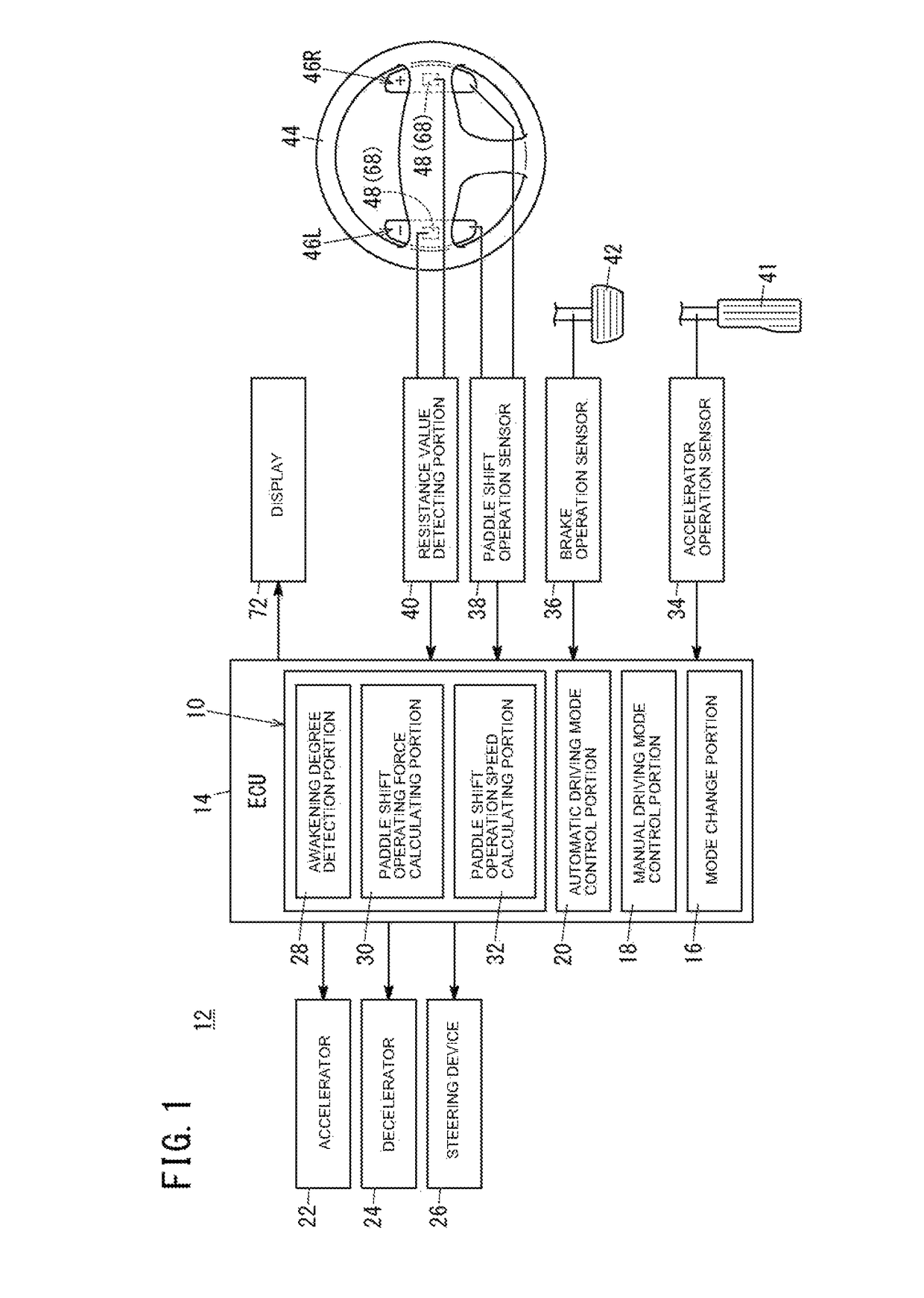 Vehicular awakening detection device