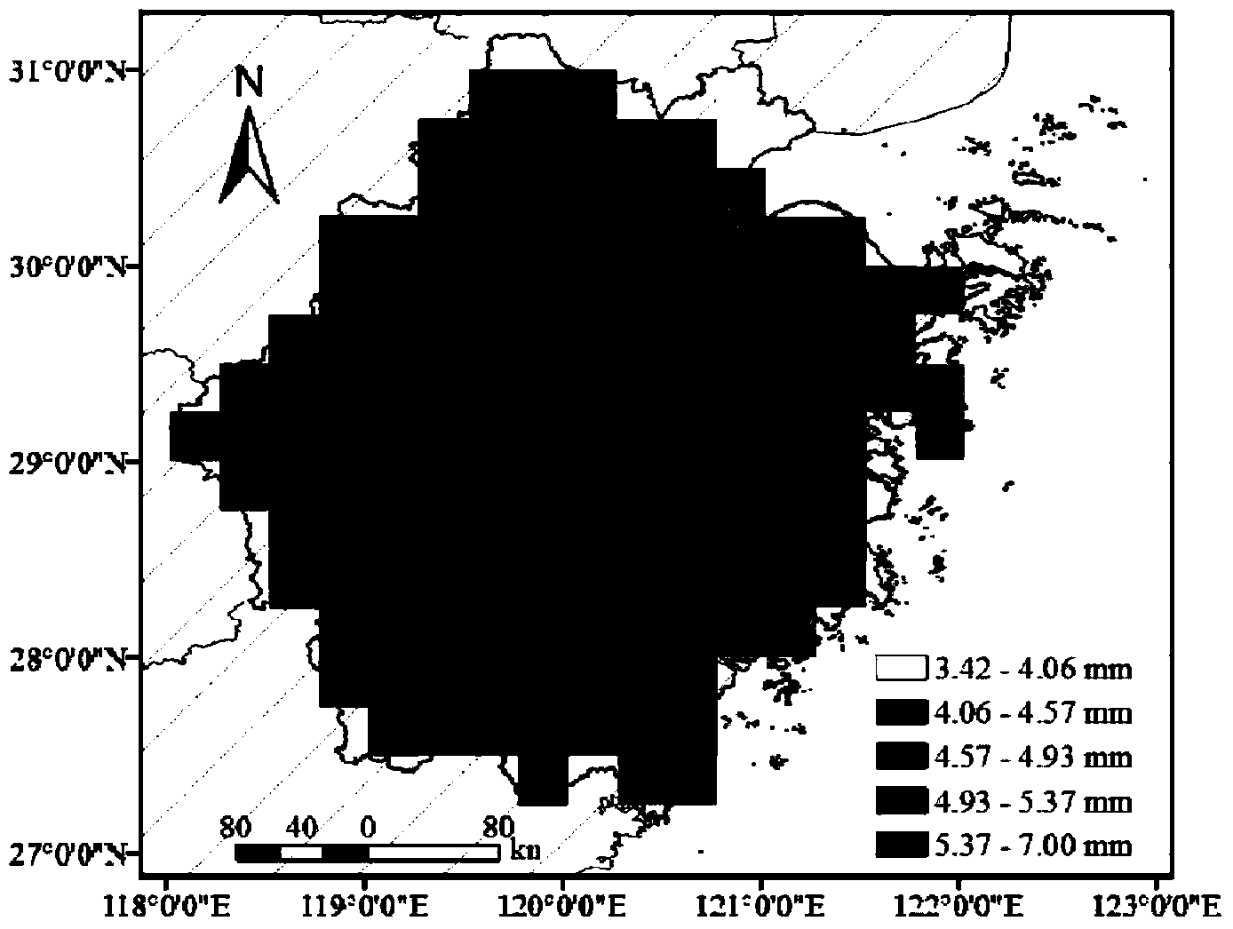 Ground daily rainfall predicting method based on satellite remote sensing and regression Kriging