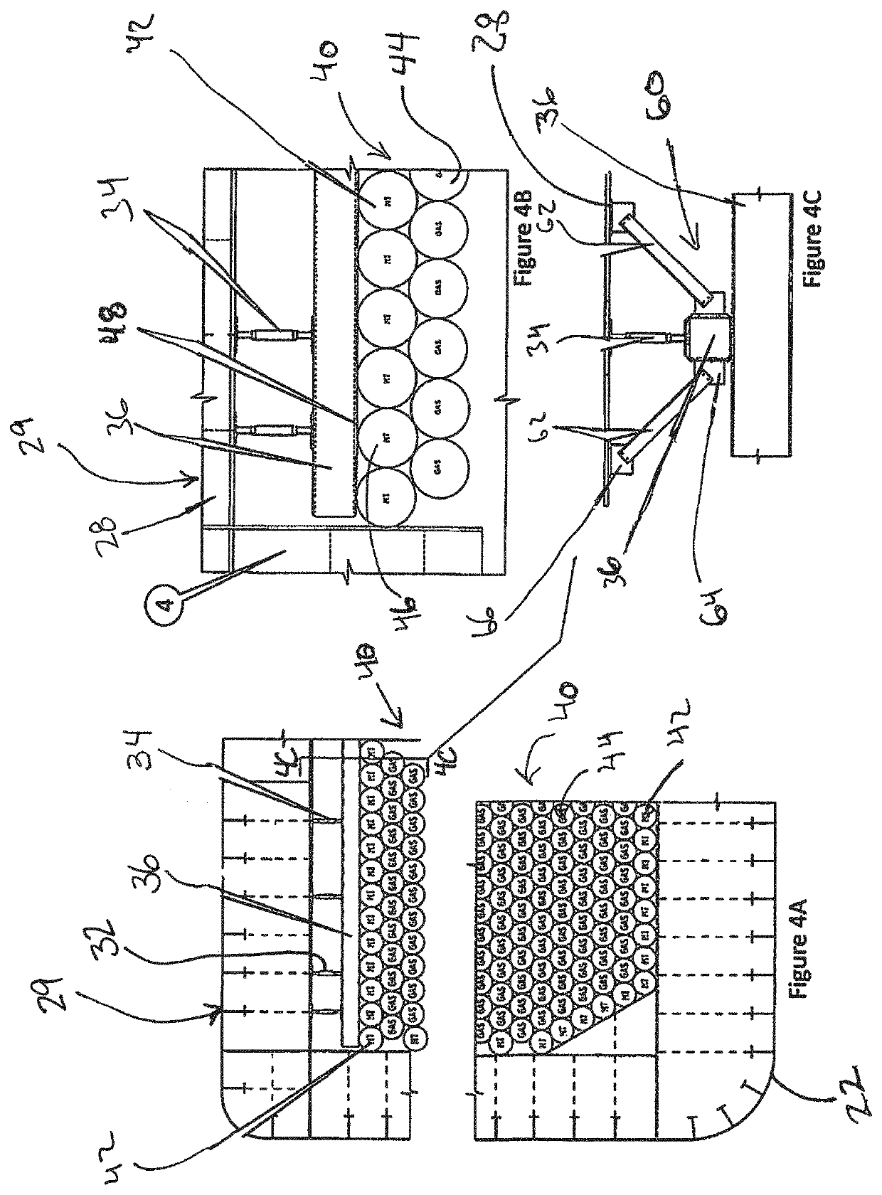 Pipe containment system for ships with spacing guide