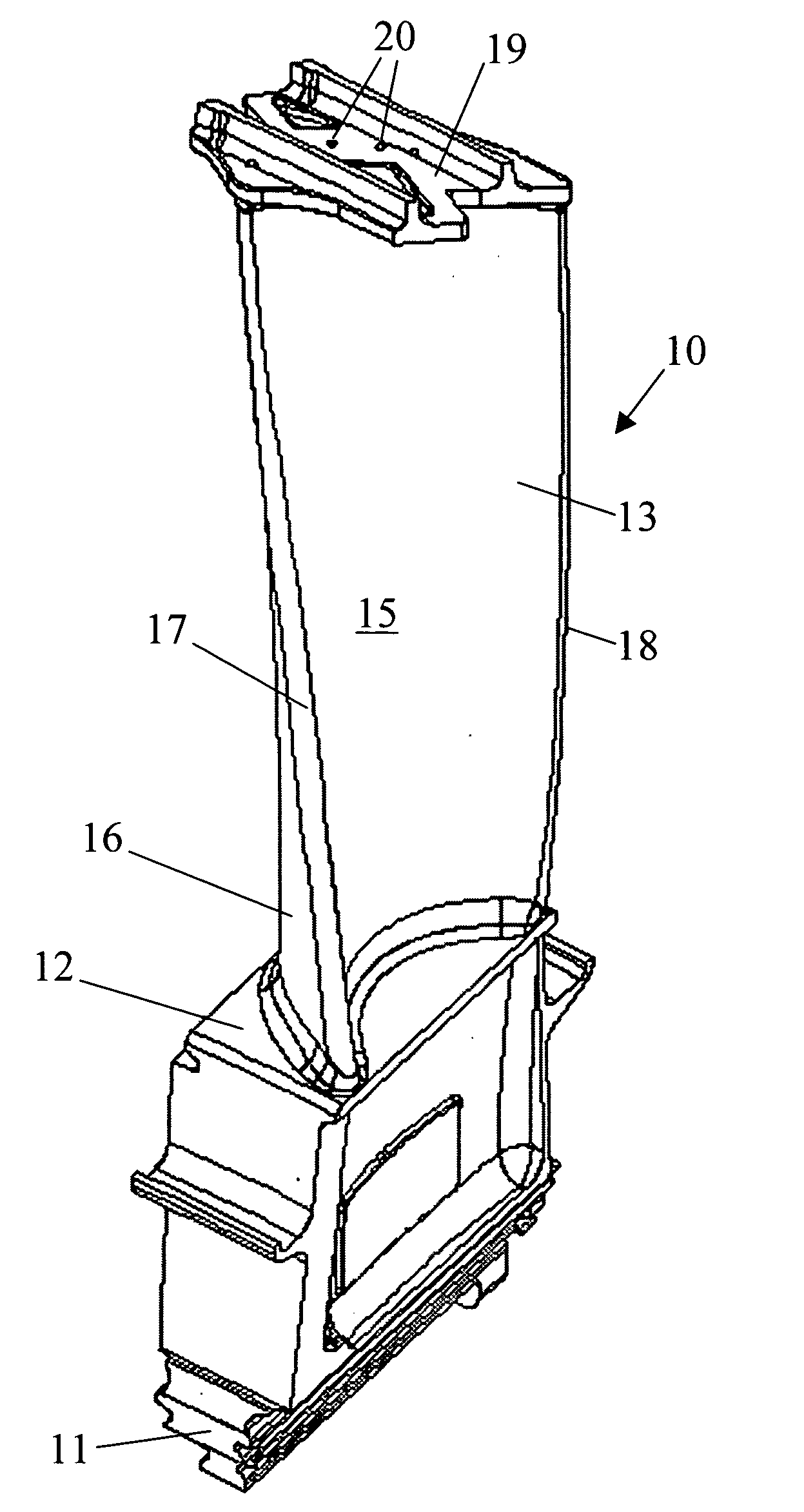 Turbine blade airfoil having improved creep capability