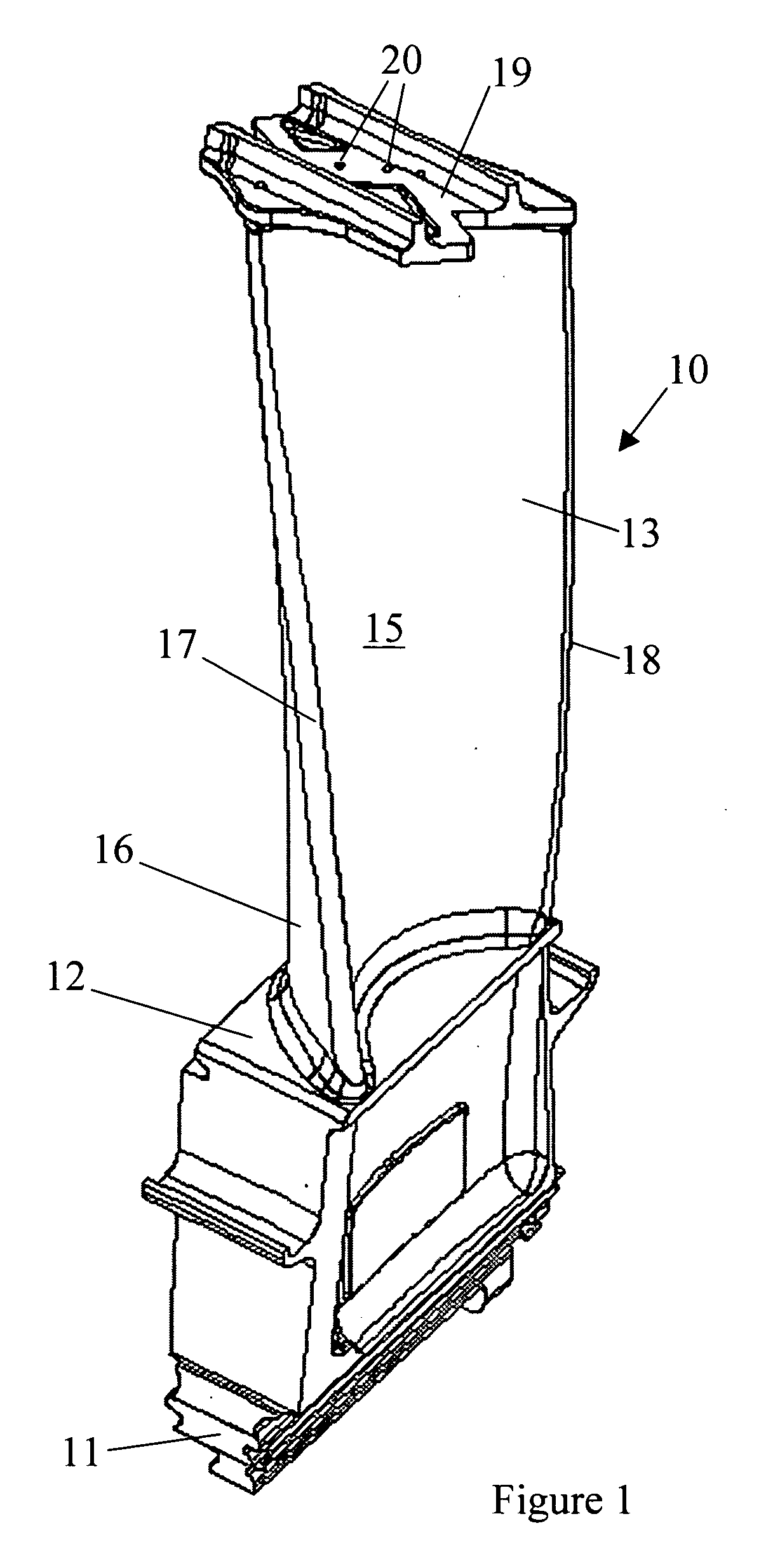 Turbine blade airfoil having improved creep capability