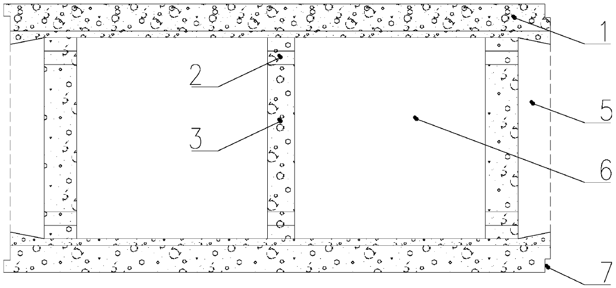 Vertical hole grouting type building block its construction process thereof