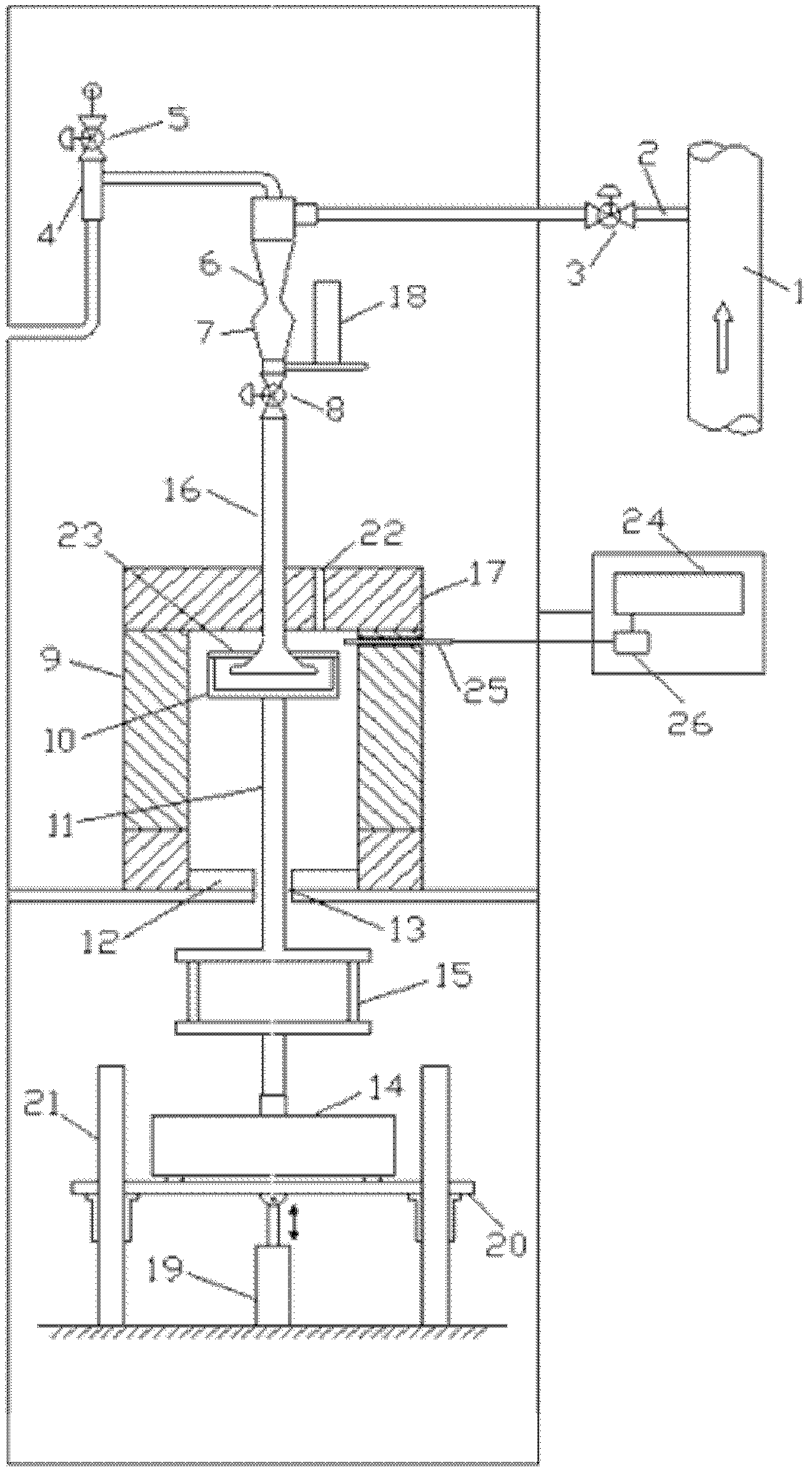 Device for automatic in-line measurement of mass loss by calcination and thermal decomposition of solid particles