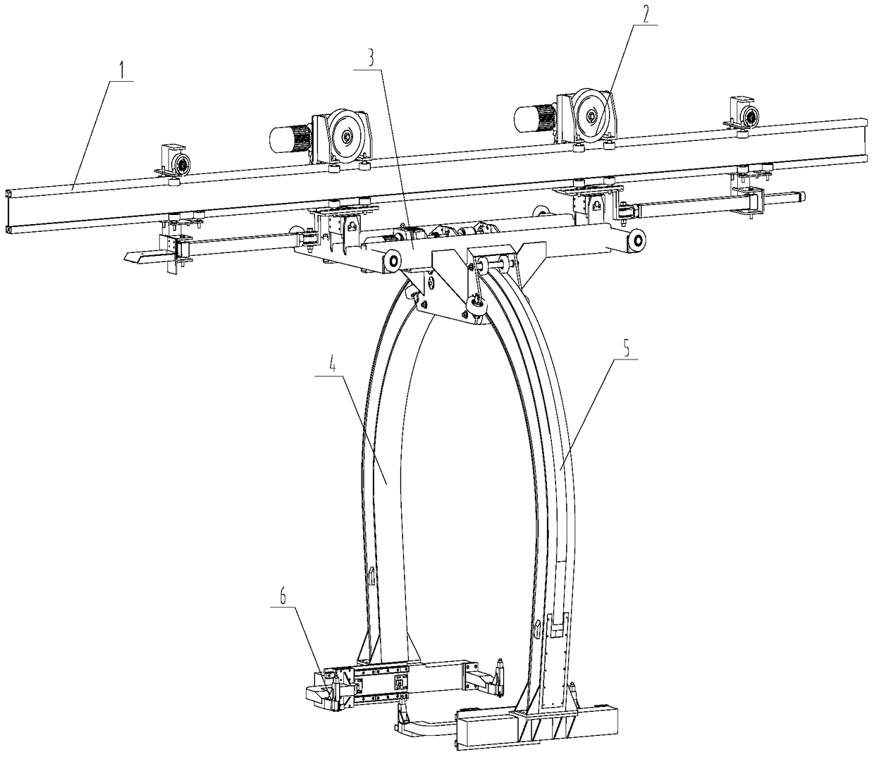 A single gantry type automatic rotating spreader