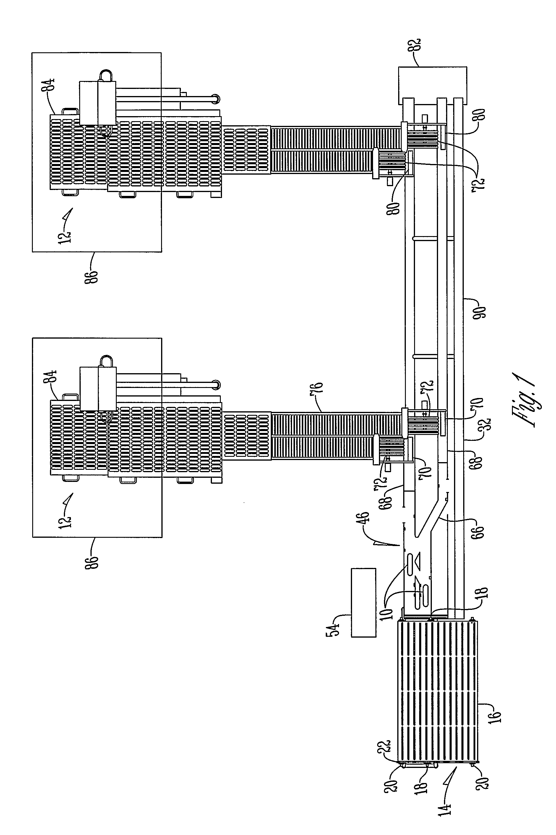 Apparatus and method of transporting food products to a loading head