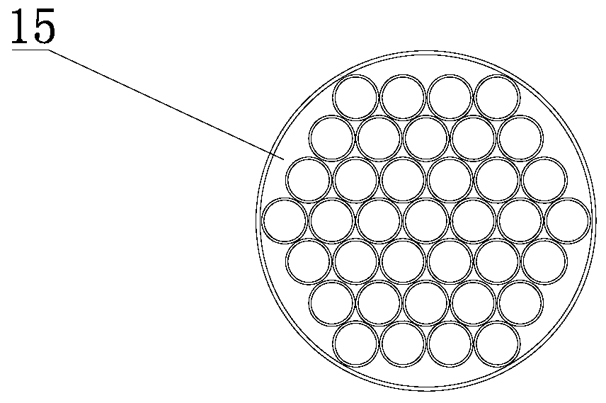 A flue gas treatment system for a garbage treatment furnace