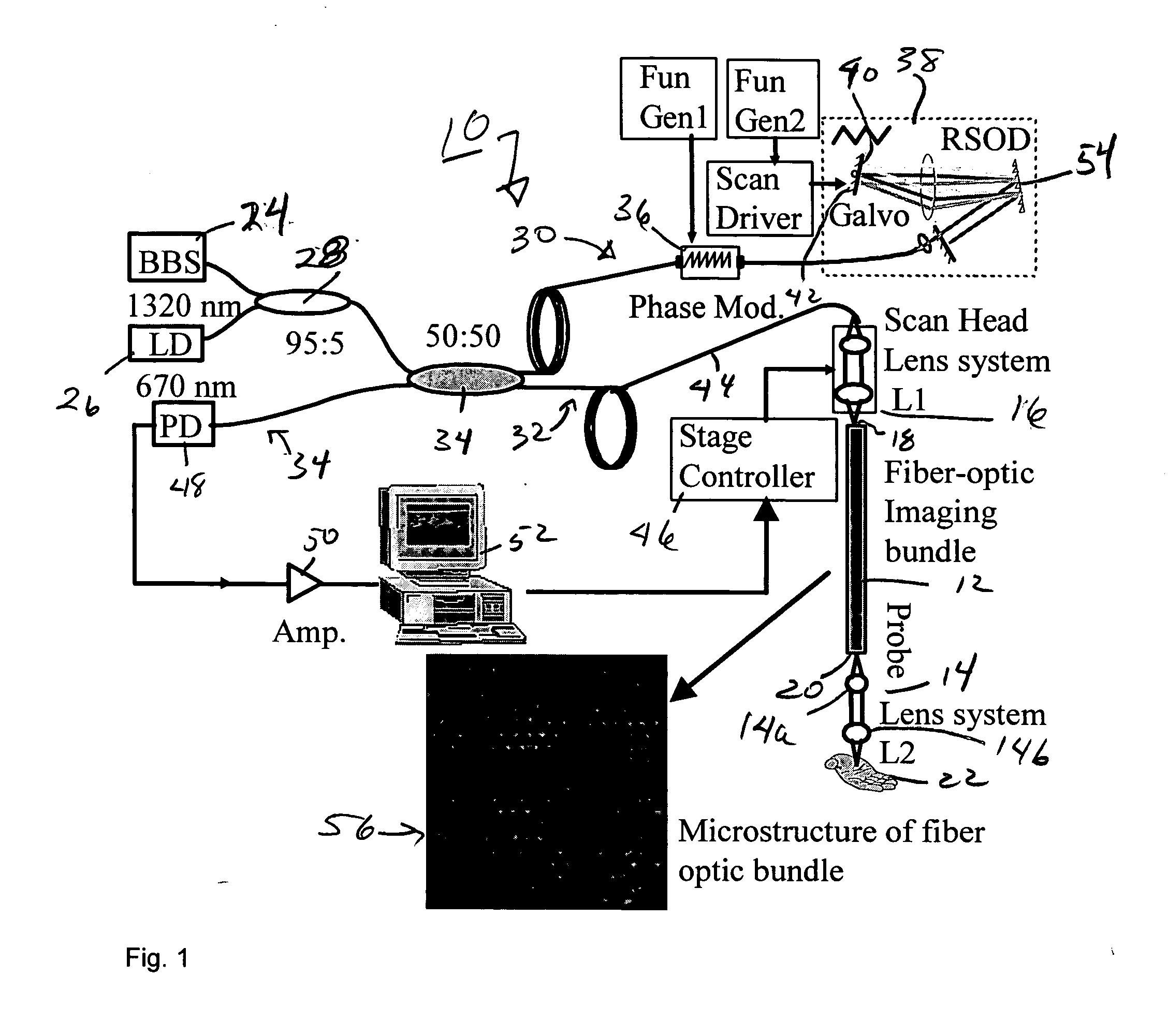 Optical coherent tomographic (OCT) imaging apparatus and method using a fiber bundle