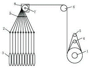 Reversely-rotating pre-filament-separation system device for mother filaments