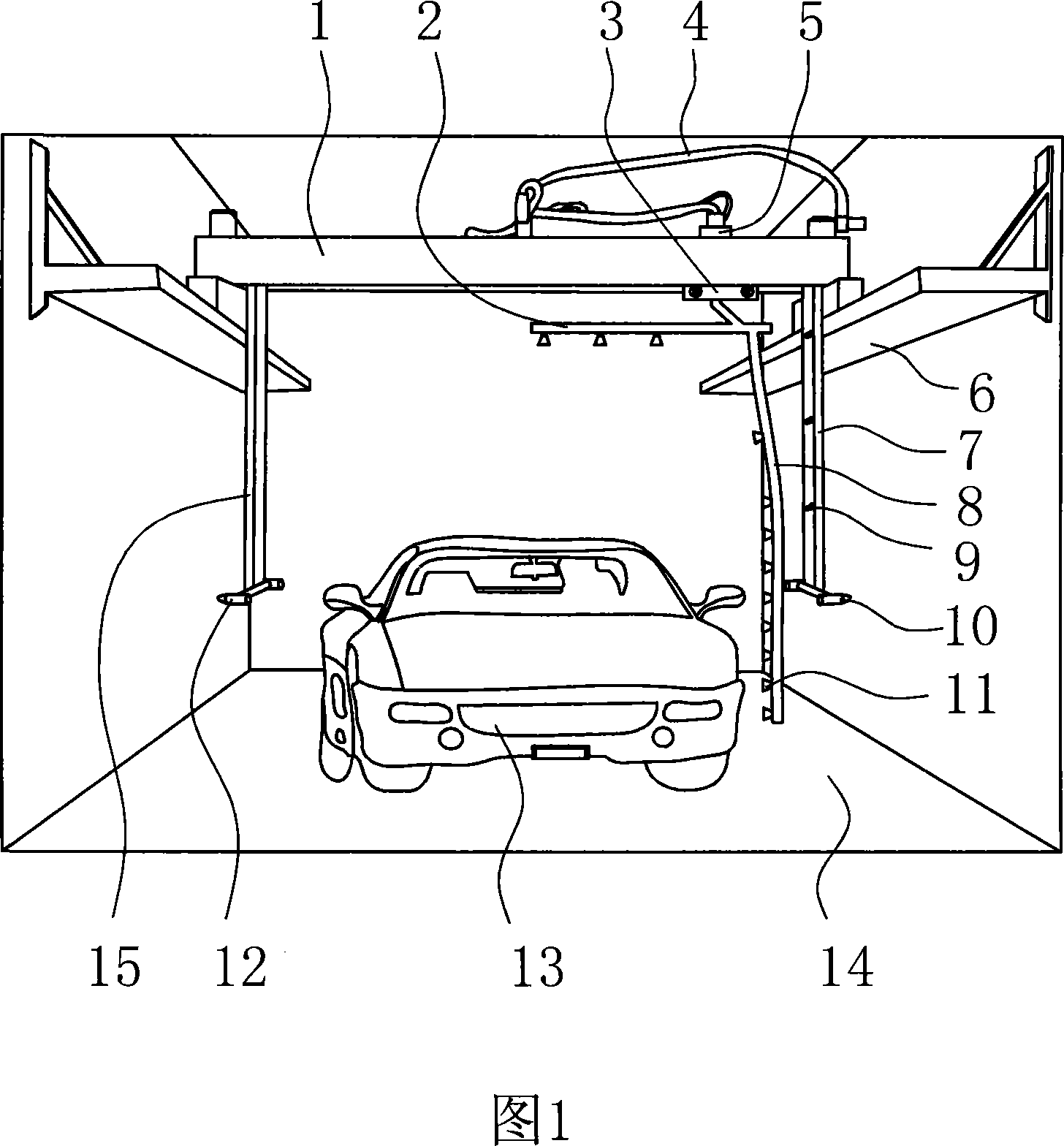 Surrounding type non-contact wiping-free car washing machine